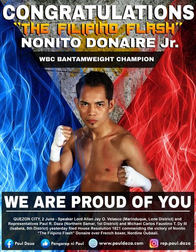 Nonito “The Filipino Flash” Donaire: A source of inspiration. [Image post-processing by the Office of Rep. Paul R. Daza; original image by World Boxing Organization]